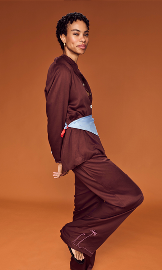 Drawstring Long Pants Coconut Husk