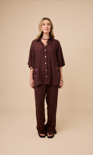 Bamboo Button-up Shirt Coconut Husk