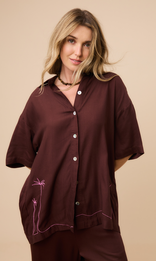 Bamboo Button-up Shirt Coconut Husk