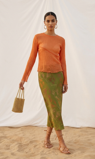 Bias Midi Skirt Verdant