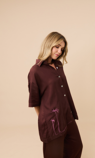 Bamboo Button-up Shirt Coconut Husk
