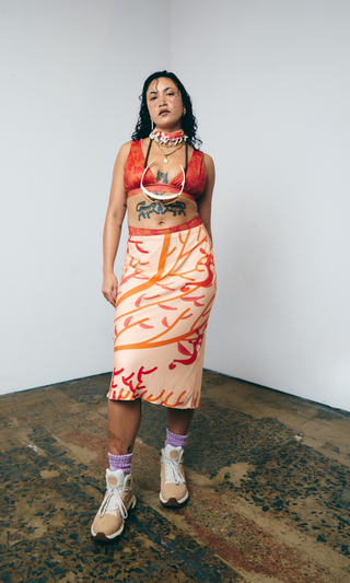 Bamboo Midi Skirt - Coral of Life