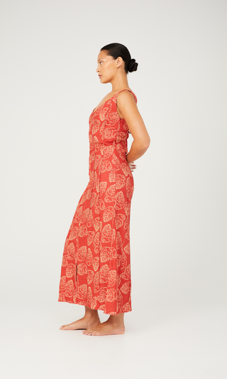 Whelk Midi Dress - Shell Print