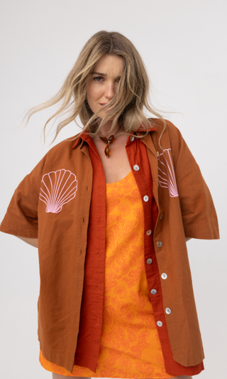 Button-Up Shirt (Multi-Size) - Brown