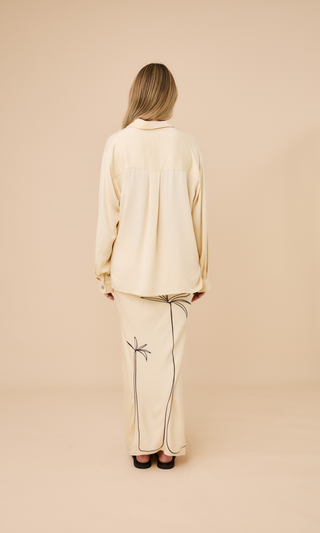 Long Sleeve Button-up Bamboo Shirt Sand