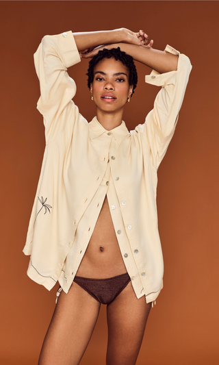 Long Sleeve Button-up Bamboo Shirt Sand
