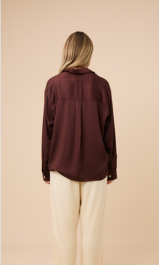 Long Sleeve Button-up Bamboo Shirt Coconut Husk