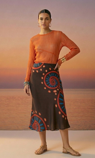 Bias Midi Skirt - Nautilus