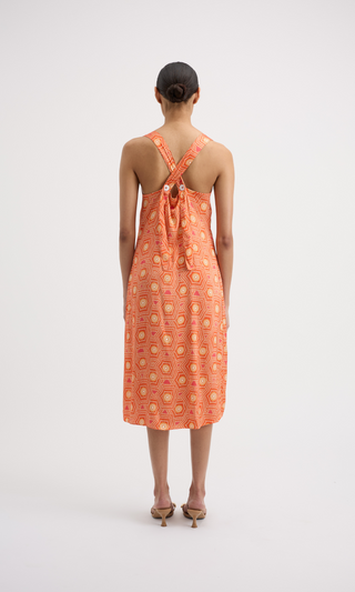 Wings Midi Dress - Hive Print